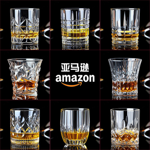 Amazon wine glass supply European style creative crystal glass liquor highball set bar beer whiskey glass