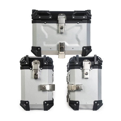universal waterproof anti-collision trunk quick – Motorcycle trunk - 45l-embossed-38l-ordinary-three-box-silver