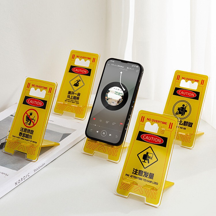 Workers Creative Acrylic Mobile Phone Bracket Desktop Portable Drama-chasing Bracket Pin-card Reminder Gift to Friends