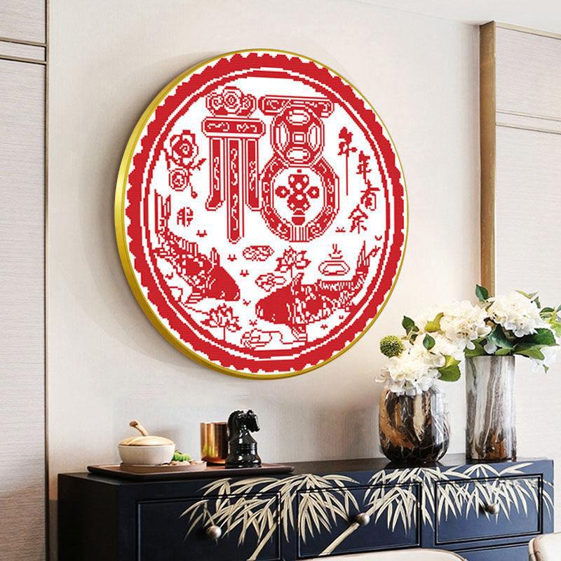[Telado de alambre dorado] Mona Lisa Real bordado cruzado año tras año con edición de Yu Hongfu casera hecha a mano sala de estar celebración image 3