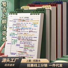b5上翻活页本可拆卸线圈本竖翻手账本笔记本diy本子学生用记事本