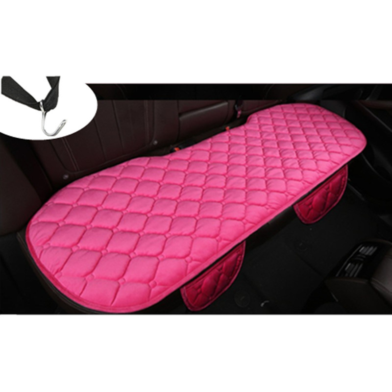 Cushion Single — Qìchē Seat cushion, seat cover - rhombus-plush-pink-rear-row-with-pocket-and-hook