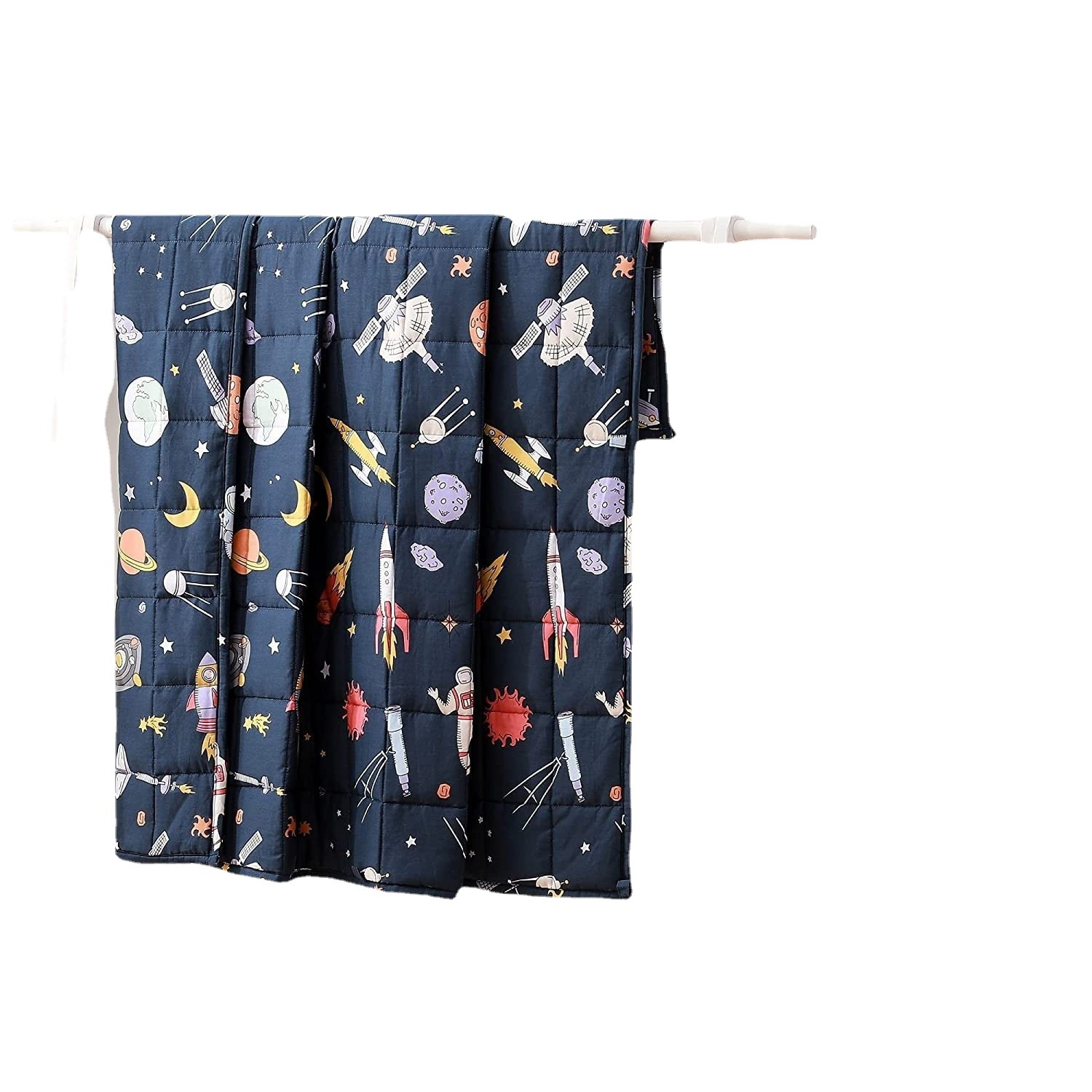 Suministro directo de fábrica edredón de gravedad impresión de algodón manta de gravedad cuentas de vidrio suave para niños weighted blanket