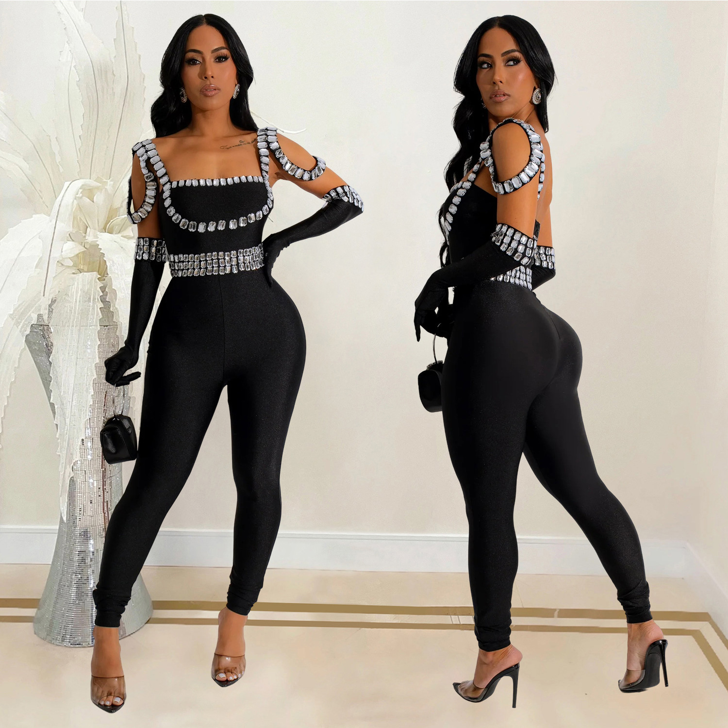 C7001 Aliexpress transfronterizo Amazon estación independiente de moda europea y americana ropa de mujer nueva línea de perforación caliente pantalones largos
