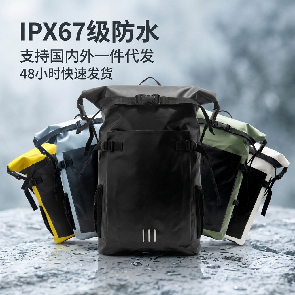 Waterproof Backpack, Thickened Waterproof Backpack, Large Capacity Swimming and River Rafting Bag, Outdoor Dry and Wet Separation Bag, in Stock