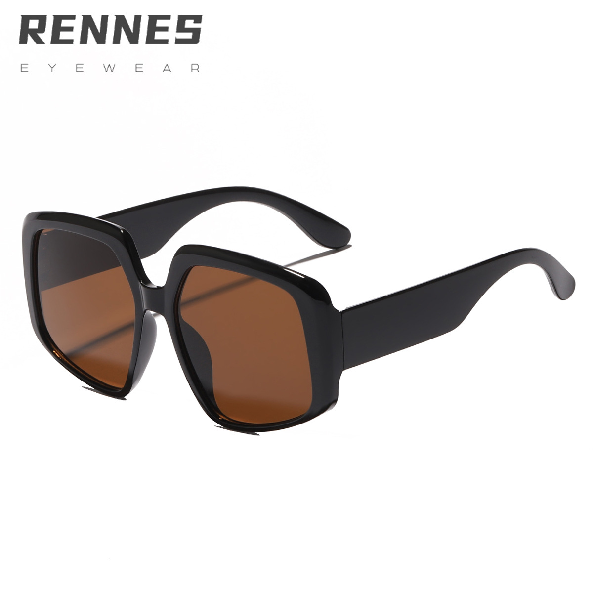 Nuevo cuadrado desnudo Rosa gafas de sol mujer marco grande cara-mirando pequeñas gafas de sol a prueba de UV 97121