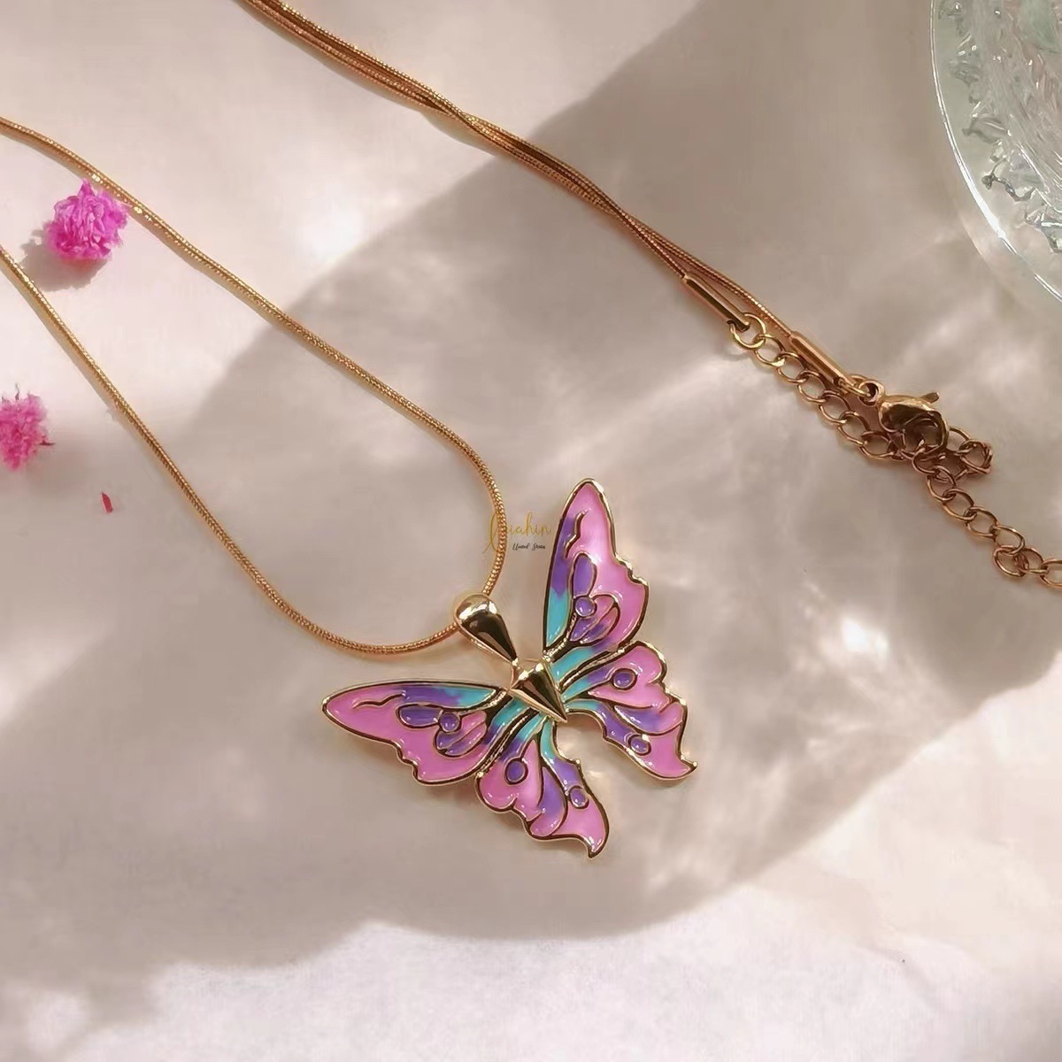 Fashion Butterfly Alloy Enamel Women's Pendant Necklace 1 Piece display picture 2