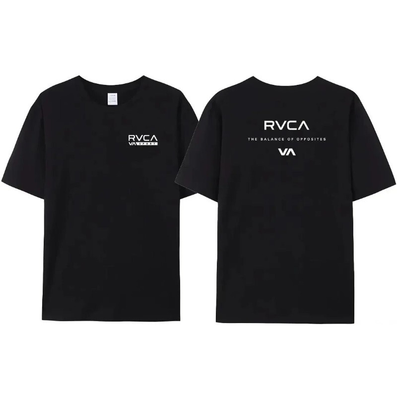 Rvca t Shirt Men Women Black Tee Summer Cotton Tshirt Oversi