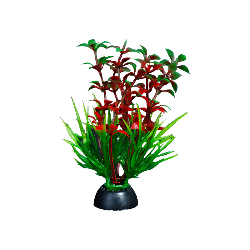 Venta directa de fábrica al por mayor pecera caja de arena decoración plástico simulación plantas de plantas de agua flores falsas paisaje de acuario