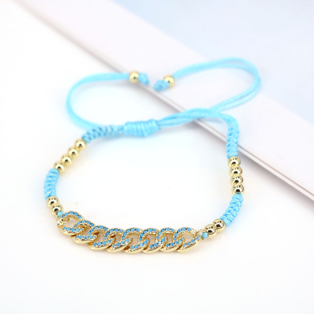 Fashion Geometric Copper Bracelets Gold Plated Zircon Copper Bracelets