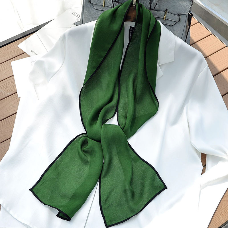 Buñuelo de seda sólida pequeña banda larga ligera Tiansil correa de cabello correa de cabello correa