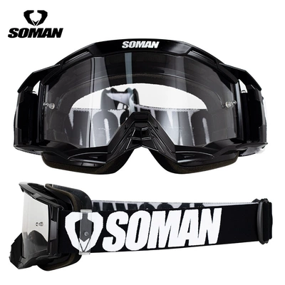 Soman Motorcycle Off-Road Dəbilqə (Kaska) aksesuarları - black-frame-transparent-film