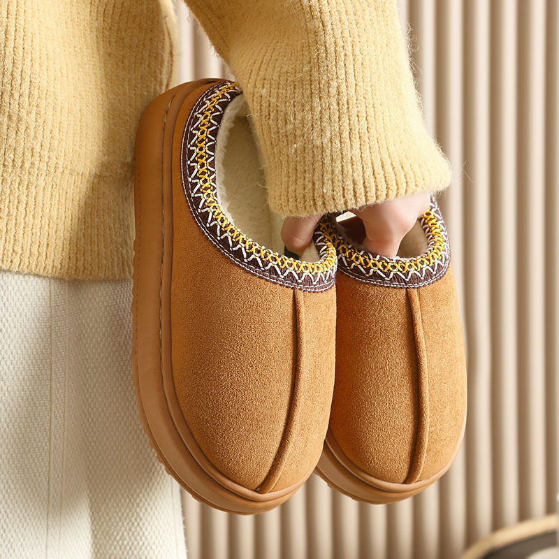 Pantuflas de Algodón Térmicas de Peluche para Casa de Invierno