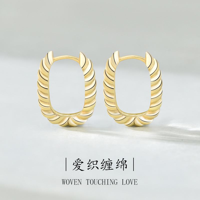 Demi-season retro earrings hip-hop style with pigtail