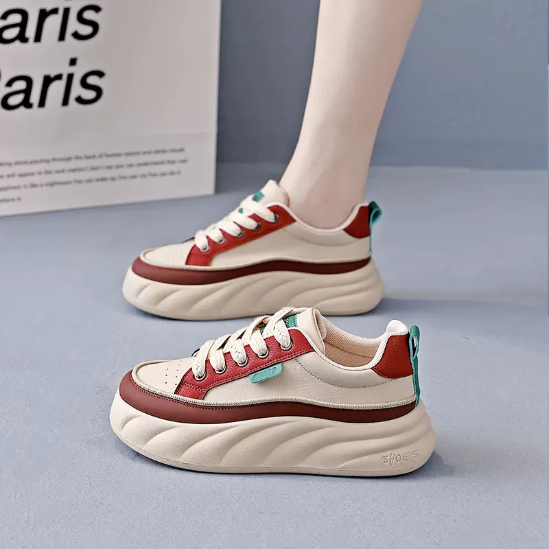 2025春季小白鞋新款韩版ins女学生厚底增高运动板鞋休闲鞋MX-6801