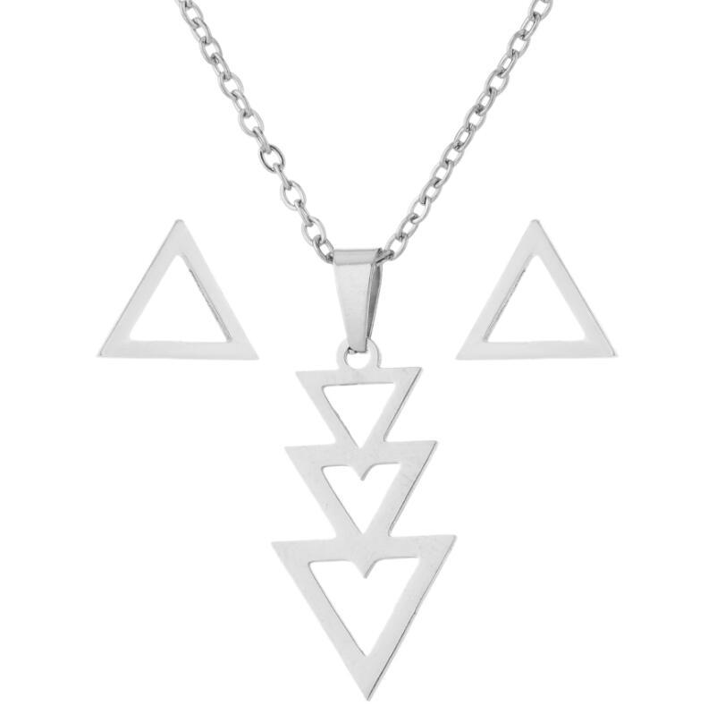 Earrings, Necklace Classification 1 Set Fashion Star Moon Heart Shape Titanium Steel Plating Earrings Necklace