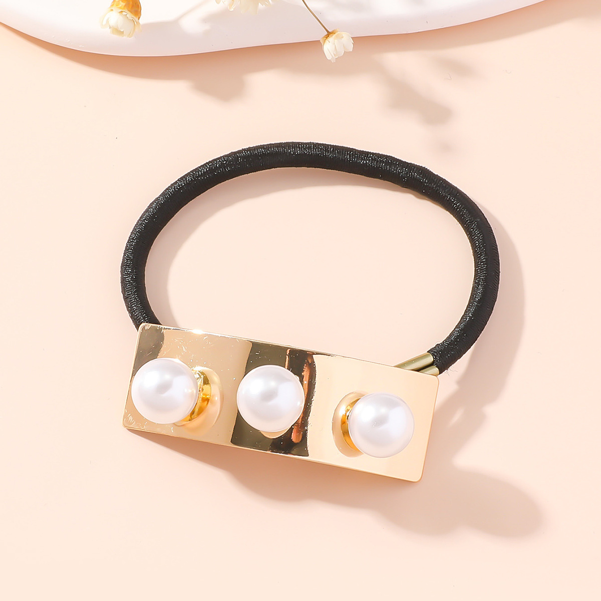 Temperamento coreano anillo de pelo de perlas de estilo europeo y americano bolas de cabello cuerda de cabello mujer red de cintura de cola de caballo correa de correa adornamiento para el cabello