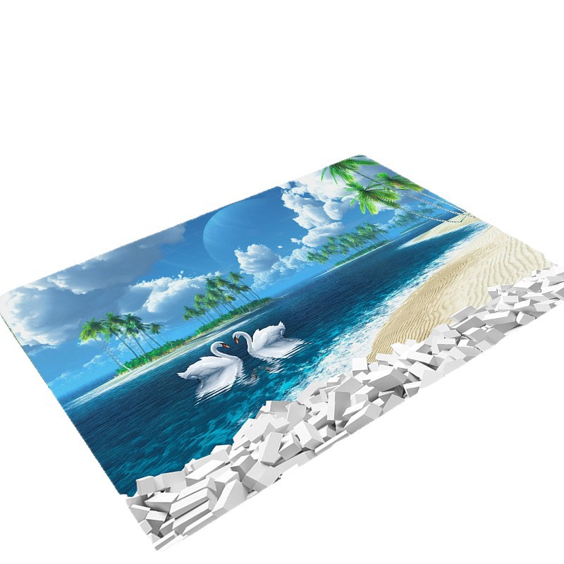 Tapis de bain océan 3d style plage antidérapant absorbant_voghion.com