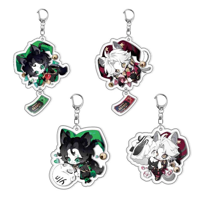Laminated Bizarre Circus Pierrot Harlequin Acrylic Keychain Animation Peripheral Ready Stock DIY