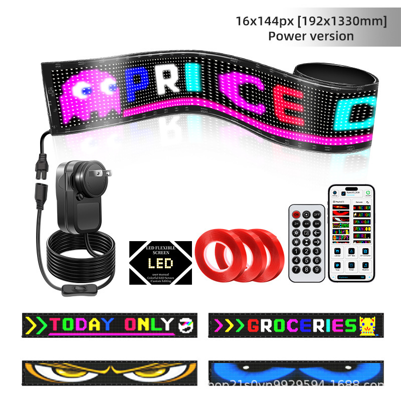 Pantalla blanda USB automóvil pantalla de publicidad flexible APP Bluetooth ventana trasera vidrio emoticon ojo del diablo pantalla LED