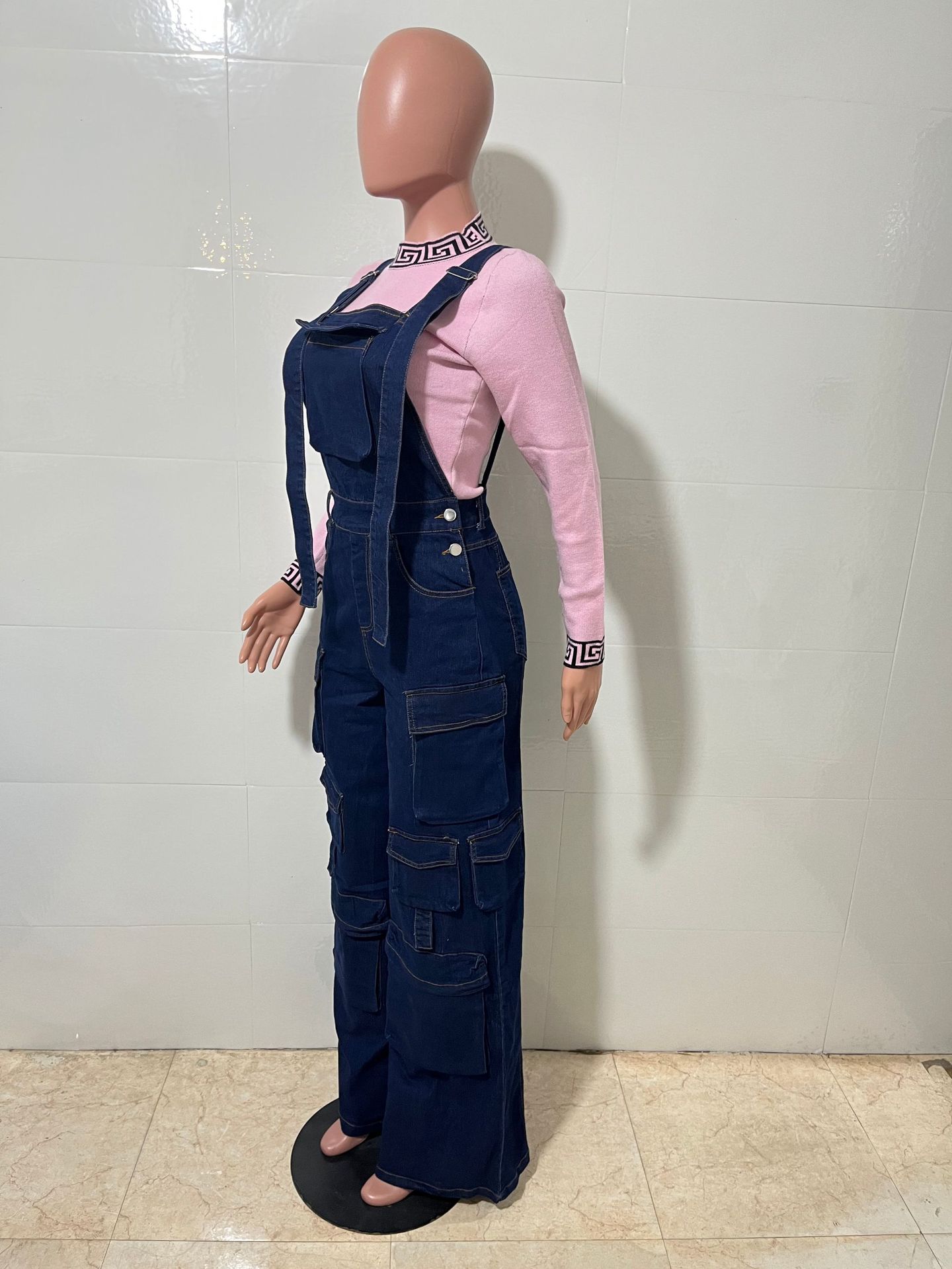 Women's Clothing Versatile Wide Leg Denim Jumpsuit Women's Work Pants Style Overalls For Formal & Casual For Women_ecoleips.com
