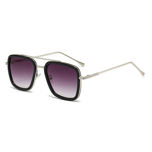 New Iron Man European and American sunglasses men's trendy glasses fashion square frame Spider-Man same style sunglasses manufacturer wholesale