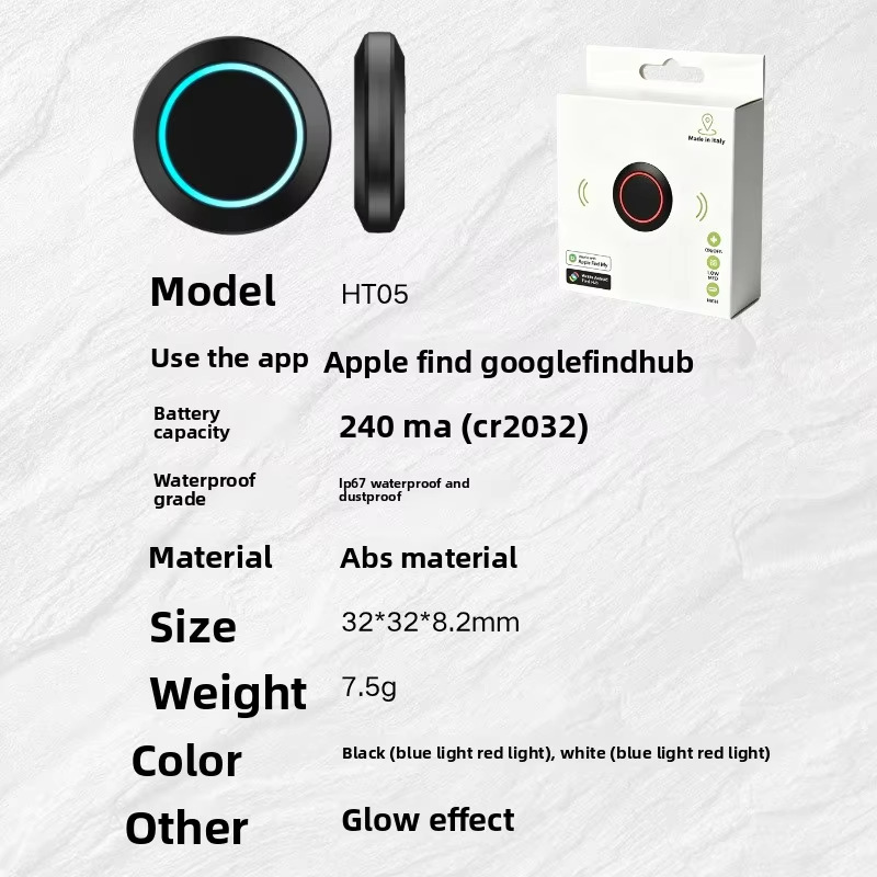 双系统定位器全球查找物品防丢圆形防丢器跨境