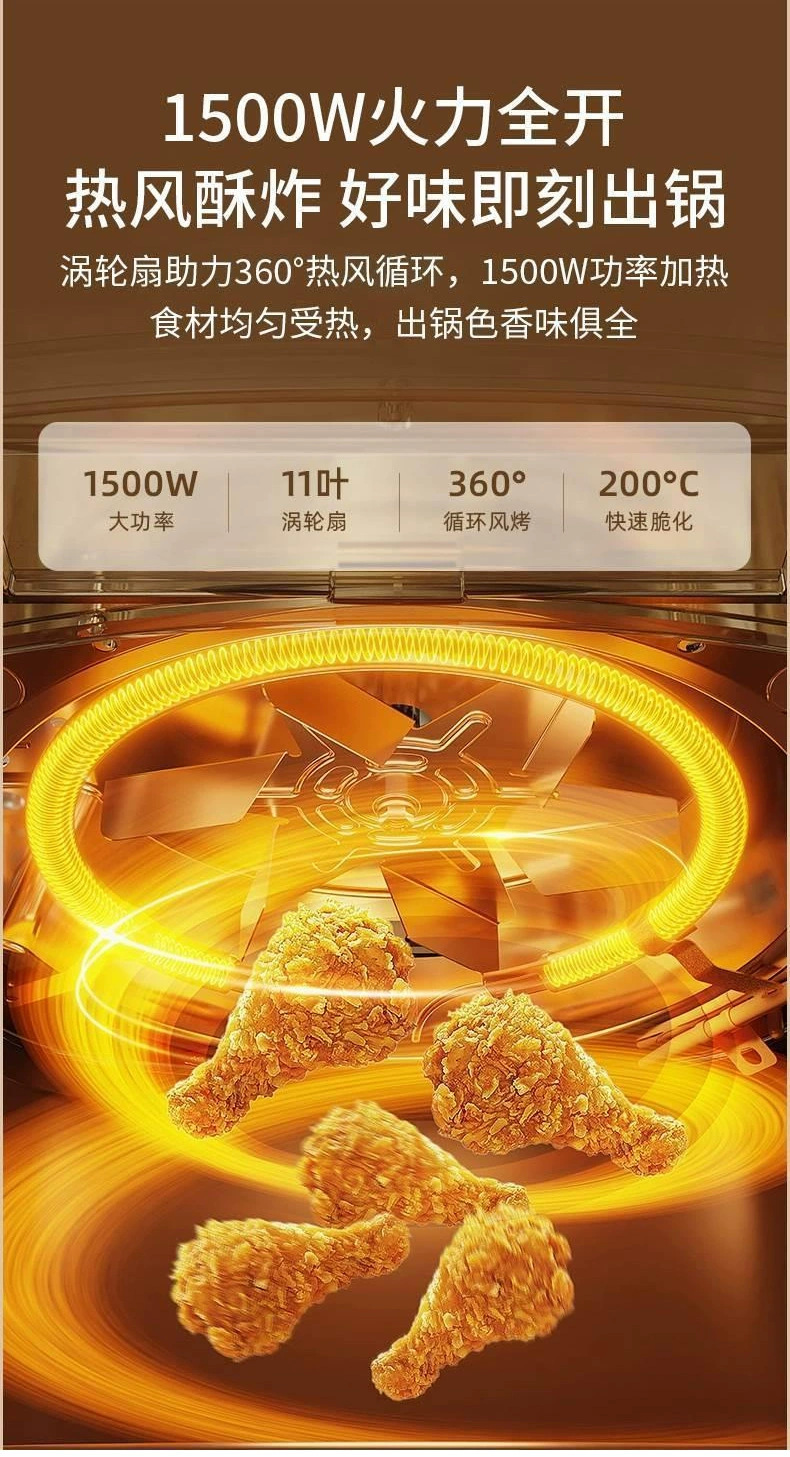 2026 Yeni Model Hava Fritöz Ev Kullanımı Büyük Kapasiteli Görünüm Pencereli Yağsız Otomatik Güç Kesme Koruma Anti-Tutunma Elektrikli Fritöz Fabrika Doğrudan Satış