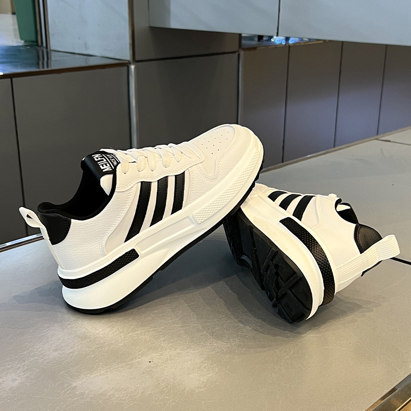 Super Hot Three-stripe Dad Shoes 2024 Summer New Leather Sports and Casual Shoes K-style Versatile Trendy Men's Shoes