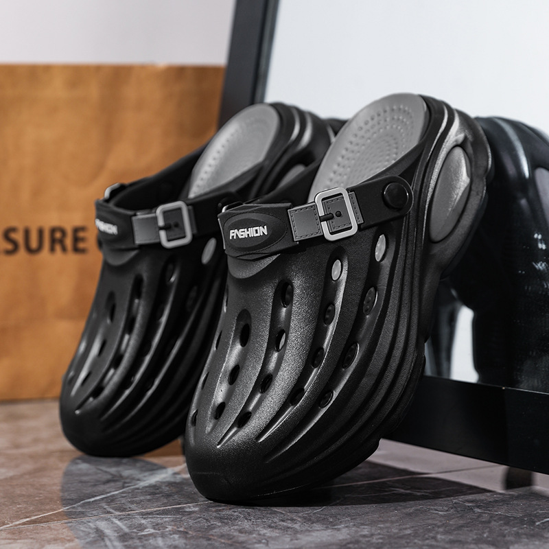 Primavera y verano 2025 hombres transpirables y cómodos a juego de colores tendencia moda casual todos los días zapatos con agujeros para hombres