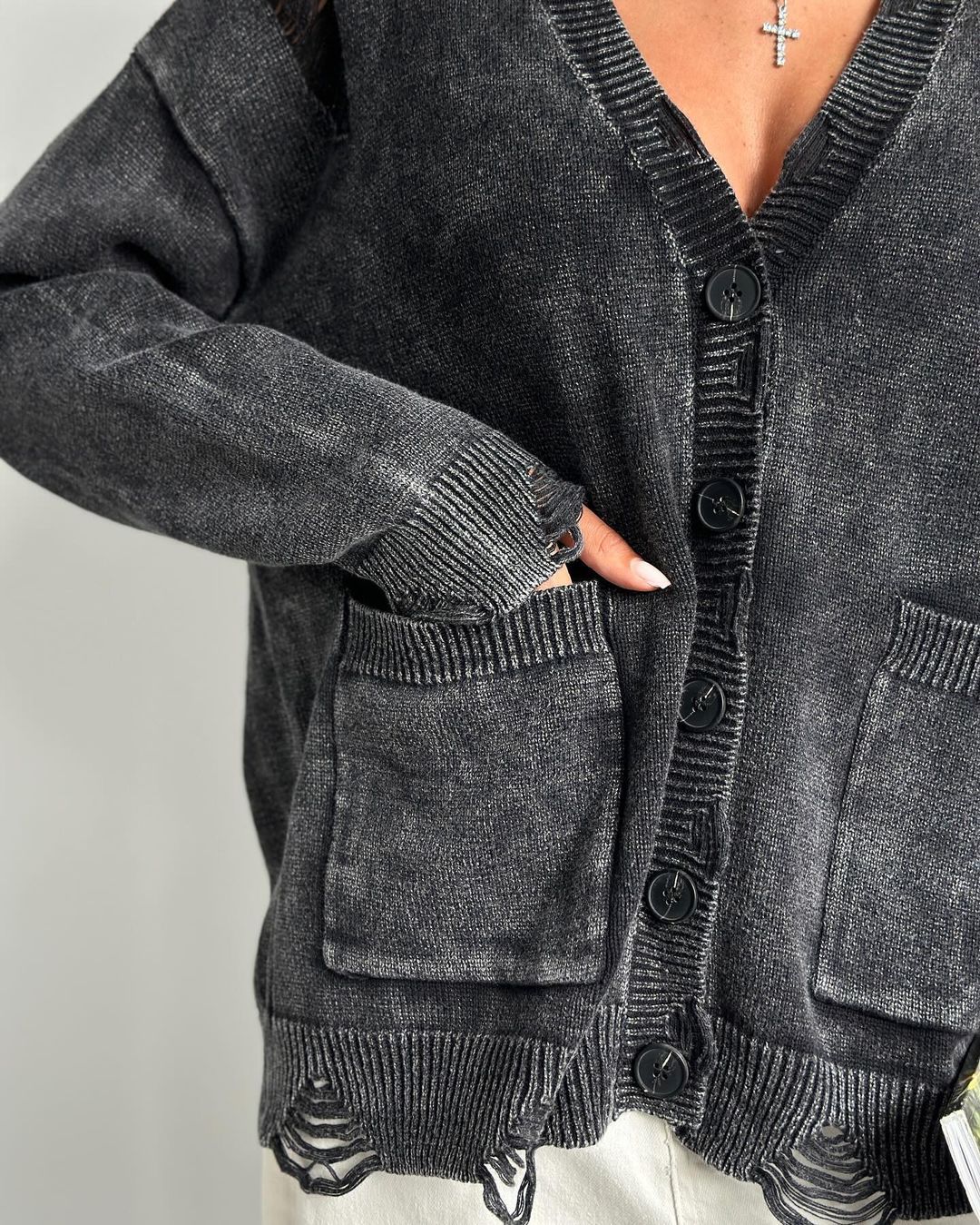 Damen Strickcardigan Vintage Langarm Strickjacke Für Den Winter_voghion.com