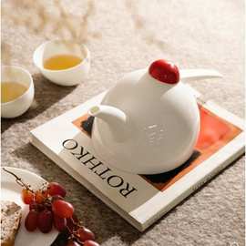 现代极简白色创意陶瓷茶具茶杯酒店会所客厅茶几样板房装饰品摆件