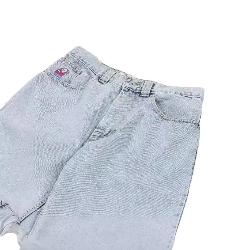 Источник Amazon AliExpress Y2k Американский полярный мальчик ретро хип-хоп вышивка джинсовые шорты мужской волны