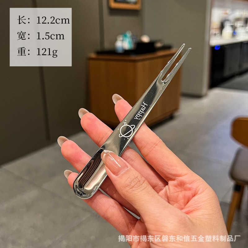 食品グレードのフルーツフォーク 316L ステンレス鋼フォーク子供用ポータブルデザートフォークケーキスナックフォーク|undefined
