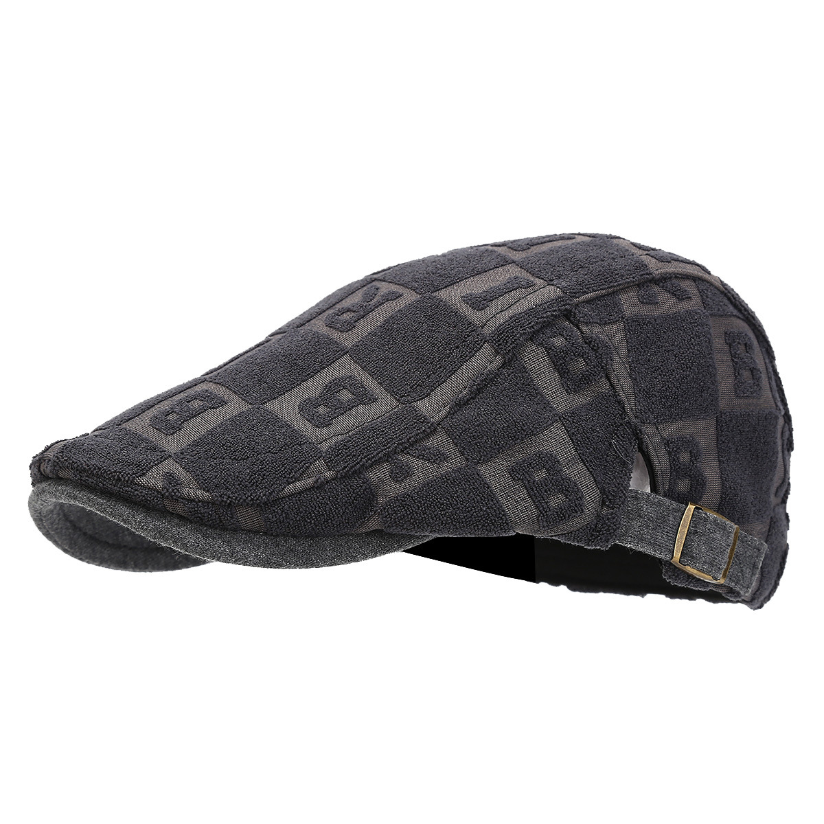 Moda europea y americana retro letras hacia adelante sombrero hombre literatura y arte casual Boina inglesa pareja herramienta de bisel corto sombrero de lengua de pato