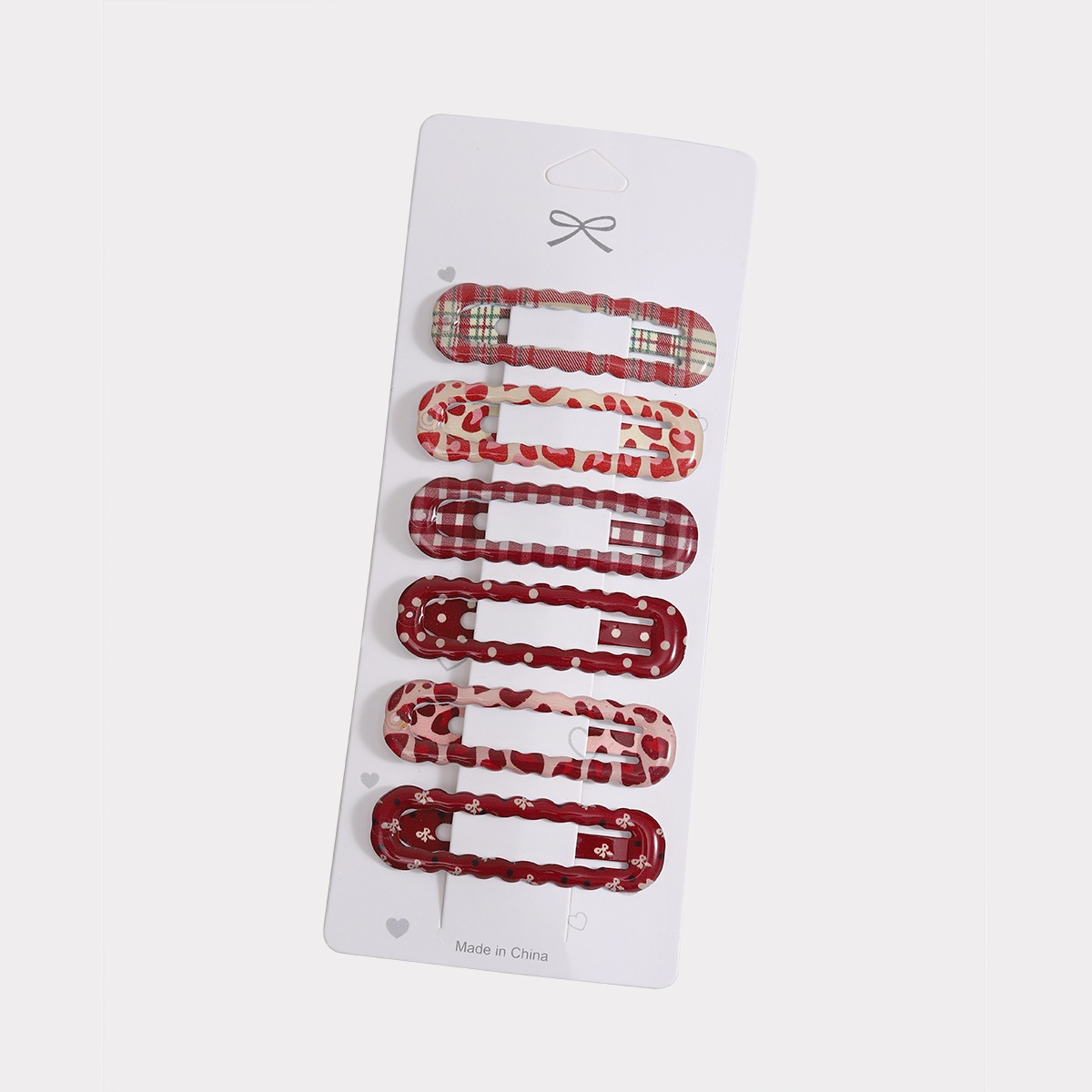 Nuevo dulce dulce rojo sistema de goteo de aceite estrella de cabello de niña pinza de cabello de impresión de pinza de cabello de niña de peluche