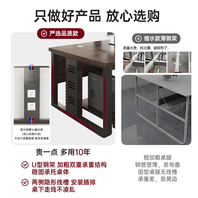 Mesa de oficina, mesa de mesa larga, mesa de mesa moderna, mesa de oficina, mesa de computadora para dos personas, mesa de jefe