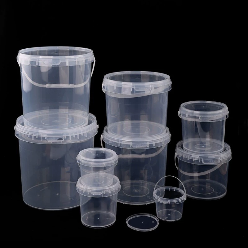 Бытовые прозрачные ведра для хранения с крышкой PP пластиковые ведра маленькие бочки для лиофилизированной упаковки для пищевых продуктов