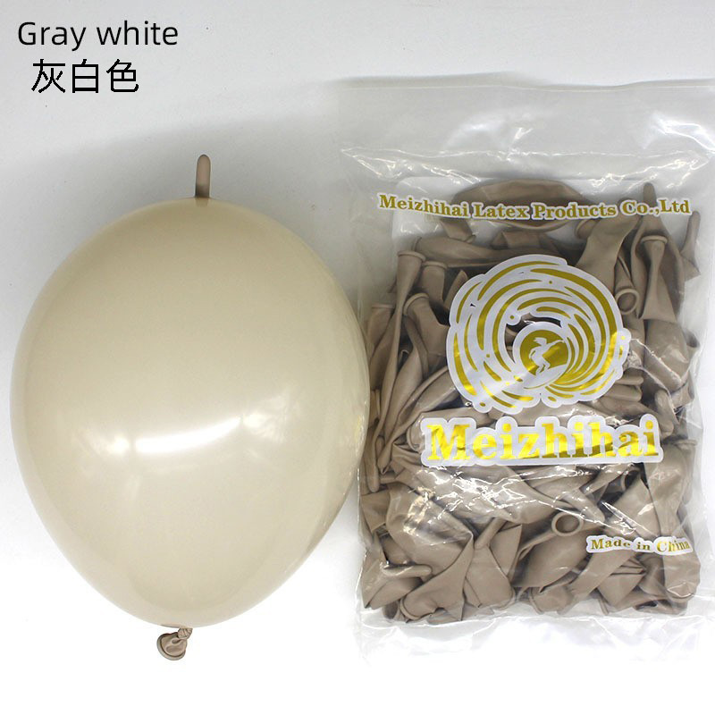 Macaron cola globo al por mayor globo de boda amor forma cadena cinturón decorativo aguja cola globo Día de San Valentín