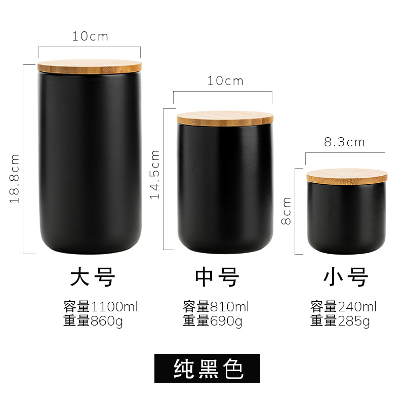 Nordic cerámica sellada tarro cocina granos de almacenamiento de alimentos tarro de almacenamiento tarro caramelo tarro café té tarro sellado caja