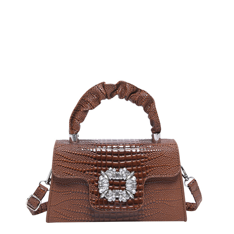 Bolso de alta sensación para mujeres 2024 otoño nuevo bolso de mano con patrón de cocodrilo brillante, bolso de hombro casual, bolso de mochila cuadrado
