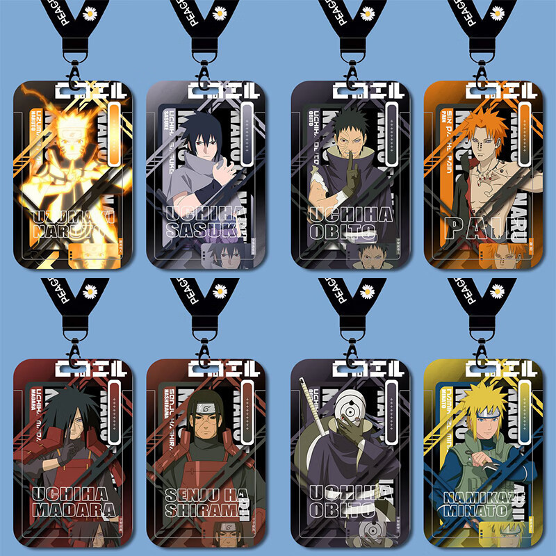 Naruto, Sasuke, Obito, Tendou, Super Impure Soil, and Danzo Card Holder Student Id Campus Card Bus Subway Card Meal