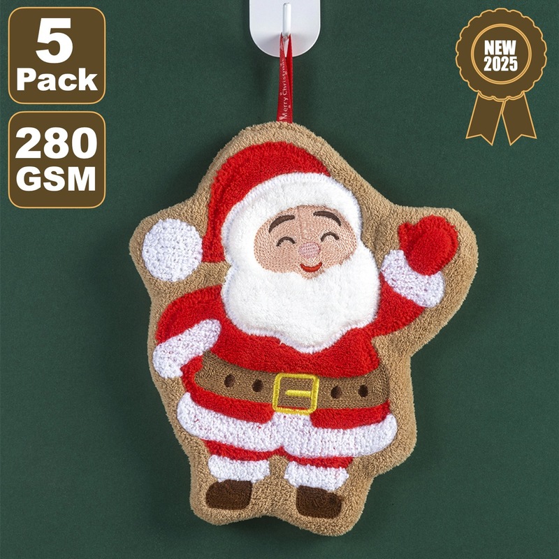 家庭用に掛けることができるクロスボーダーハンドタオル、かわいいクリスマスギフト、漫画の雑巾、バスルームの子供用クリスマスハンドタオル|undefined