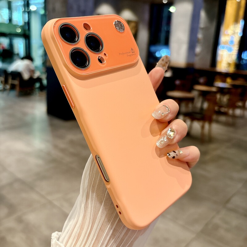 适用苹果17promax大视窗香氛手机壳iPhone16纯色硅胶15磨砂保护套|undefined