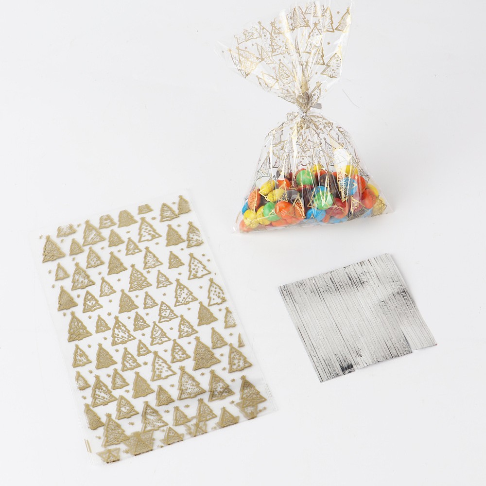 精致礼品风包装扎口糖果袋 OPP半透明曲奇饼干面包法棍自立袋