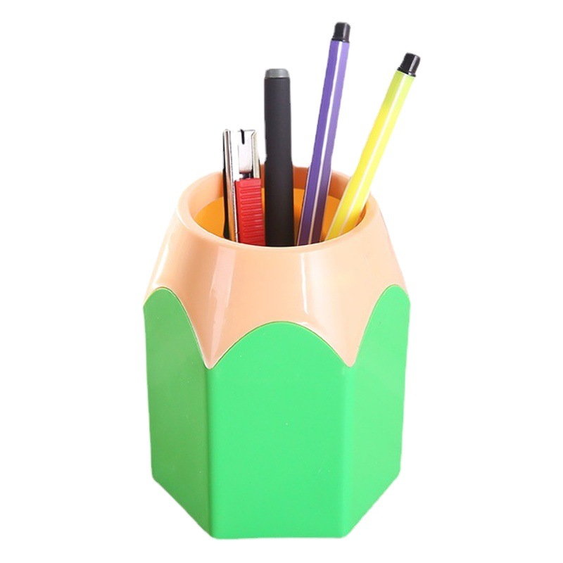 Estilo explosivo transfronterizo cabezal de lápiz de color creativo portalápices de color de contraste Versión coreana del portalápices de escritorio de papelería multifuncional para estudiantes