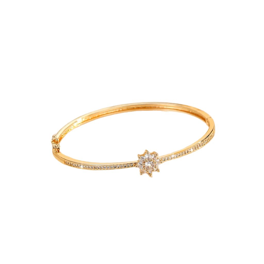 Brazalete de moda de cobre chapado en oro micropartículas de piedra de silicio transfronterizas temperamento brazalete de mujeres joyas exquisitas al por mayor