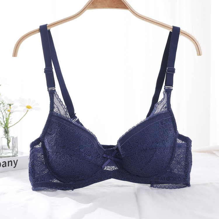 Shantou sujetador de encaje sexy sin esponja ultra delgada ropa interior transpirable y cómoda ajustable para mujeres sujetador anti-caída