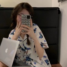 日系睡衣女甜美夏季微商网红直播少女心卡通短袖牛奶丝东南亚跨境