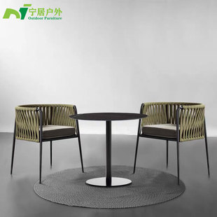 Nordic Outdoor Rattan Creative Three-Piece Set Garden Courtyard Open-Air Balcony One Table Two Chairs Small Coffee Table Combination Furniture